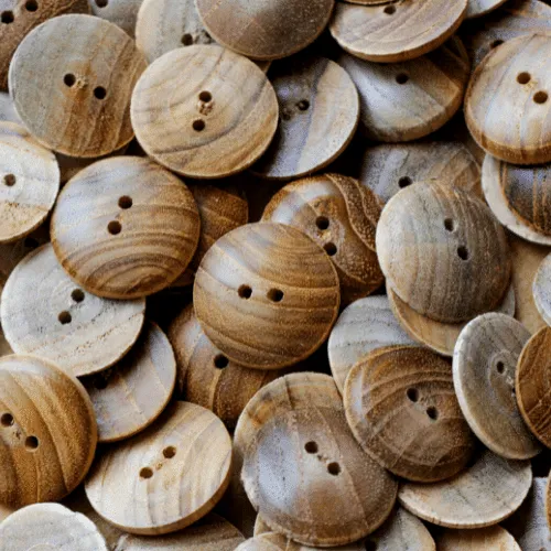 Natural and rustic wooden buttons in various finishes